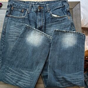 Men's Straight Leg Jeans - Dark Blue